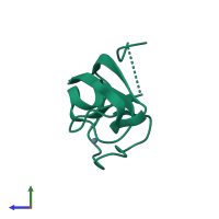 PDB entry 1ryq coloured by chain, side view.