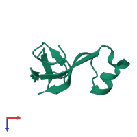 PDB entry 1ryq coloured by chain, top view.
