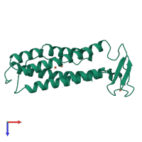 PDB entry 1ryt coloured by chain, top view.