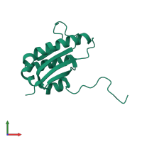 PDB entry 1rzw coloured by chain, front view.