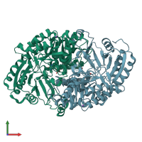 PDB entry 1s06 coloured by chain, front view.
