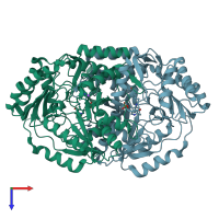 PDB entry 1s09 coloured by chain, top view.