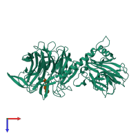 PDB entry 1s0i coloured by chain, top view.
