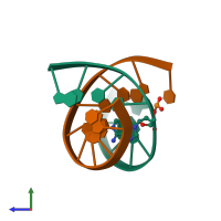 PDB entry 1s0t coloured by chain, side view.