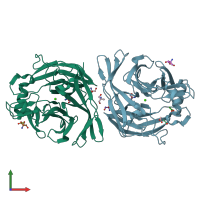 PDB entry 1s18 coloured by chain, front view.