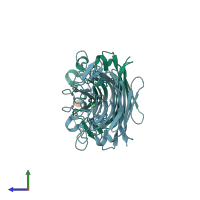 PDB entry 1s1a coloured by chain, side view.