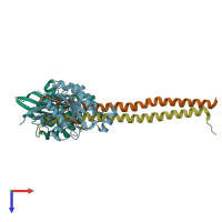 PDB entry 1s1c coloured by chain, top view.