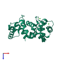 PDB entry 1s1e coloured by chain, top view.