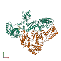 PDB entry 1s1v coloured by chain, front view.