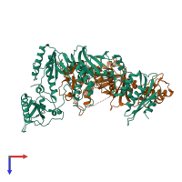 PDB entry 1s1x coloured by chain, top view.