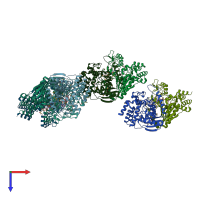 PDB entry 1s20 coloured by chain, top view.