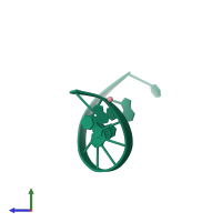 PDB entry 1s23 coloured by chain, side view.