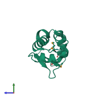 PDB entry 1s29 coloured by chain, side view.