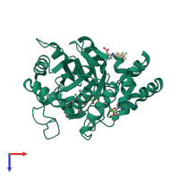 PDB entry 1s2c coloured by chain, top view.