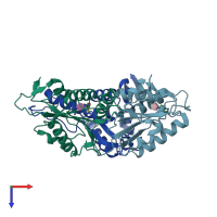 PDB entry 1s2d coloured by chain, top view.