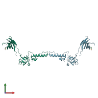 PDB entry 1s2e coloured by chain, front view.