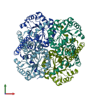PDB entry 1s2v coloured by chain, front view.