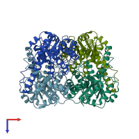 PDB entry 1s2v coloured by chain, top view.