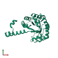 PDB entry 1s2w coloured by chain, front view.