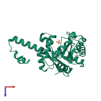 PDB entry 1s2w coloured by chain, top view.