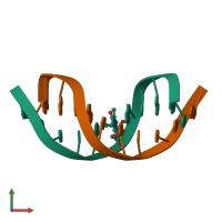 PDB entry 1s37 coloured by chain, front view.
