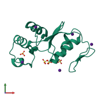 PDB entry 1s3d coloured by chain, front view.