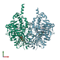 PDB entry 1s3e coloured by chain, front view.