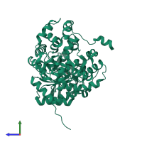PDB entry 1s3h coloured by chain, side view.