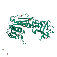 PDB entry 1s3i coloured by chain, front view.