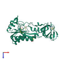 PDB entry 1s3i coloured by chain, top view.