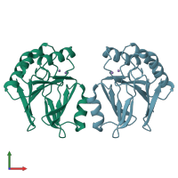 PDB entry 1s3n coloured by chain, front view.