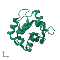 PDB entry 1s3p coloured by chain, front view.