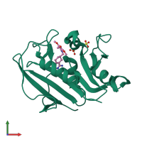 PDB entry 1s3v coloured by chain, front view.