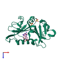 PDB entry 1s3v coloured by chain, top view.