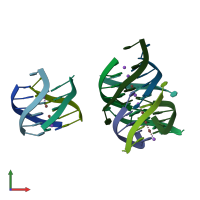 PDB entry 1s47 coloured by chain, front view.