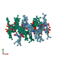 PDB entry 1s4a coloured by chain, ensemble of 5 models, front view.