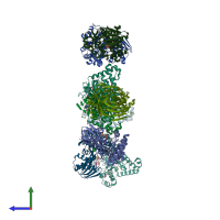 PDB entry 1s4e coloured by chain, side view.