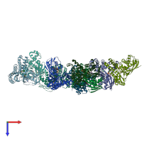 PDB entry 1s4e coloured by chain, top view.