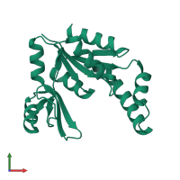 PDB entry 1s4q coloured by chain, front view.