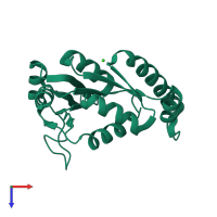 PDB entry 1s4q coloured by chain, top view.