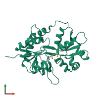 PDB entry 1s50 coloured by chain, front view.