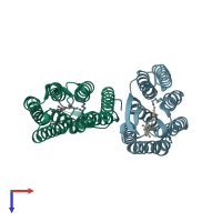 PDB entry 1s51 coloured by chain, top view.