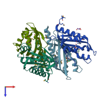 PDB entry 1s5a coloured by chain, top view.
