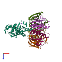 PDB entry 1s5b coloured by chain, top view.