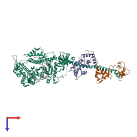 PDB 1s5g coloured by chain and viewed from the top.