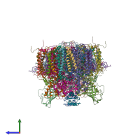 PDB entry 1s5l coloured by chain, side view.