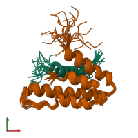 PDB entry 1s5r coloured by chain, ensemble of 20 models, front view.