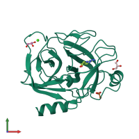 PDB entry 1s5s coloured by chain, front view.