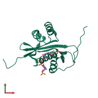 PDB entry 1s60 coloured by chain, front view.