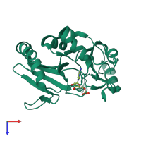 PDB entry 1s68 coloured by chain, top view.